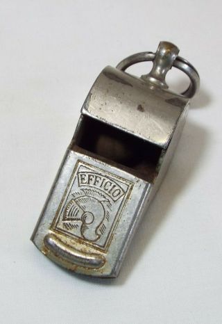 Old Vintage Efficio Metal Whistle Police Sports Military