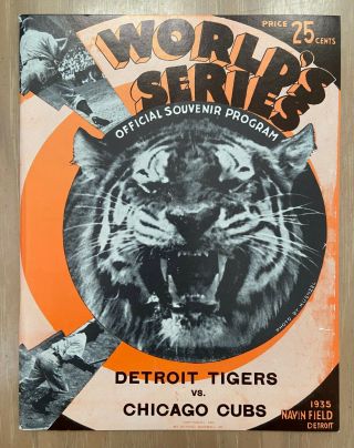 1935 World Series Baseball Program Chicago Cubs V Detroit Tigers - Opie 000/1000