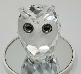 (2) Vintage Swarovski Heavy Crystal Large Owl 010022 - - 2.  5 " Tall - Ae