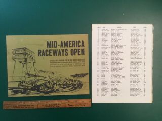 Mid - America Raceways Inaugural Day Program Sports Car Road Race 1964 St.  Louis