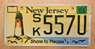Jersey Shore To Please Lighthouse License Plate " Sk 557 U " Nj Ocean Beach