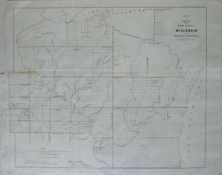 1856 Lewis Survey Map Minnesota Territory Wisconsin Indian Reservations