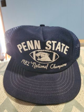 Vintage Penn State Nittany Lions National Champs 1982 Trucker Hat Cap Snapback