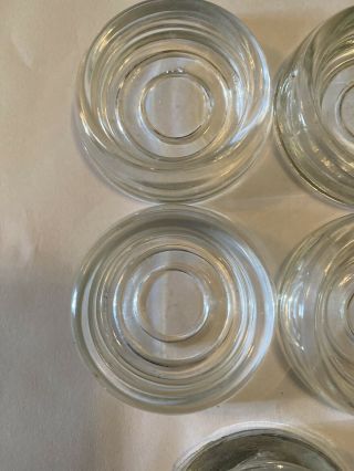 5 Vintage Thick Clear Glass Furniture Coaster Caster Cups 2 