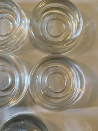 5 Vintage Thick Clear Glass Furniture Coaster Caster Cups 2 