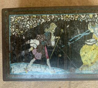 Vintage Tin Candy Box by Canco with Art Nouveau Graphics Gentleman Courting Lady 3