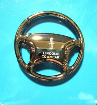 Lincoln Towncar Steering Wheel Keychain Keyring Box