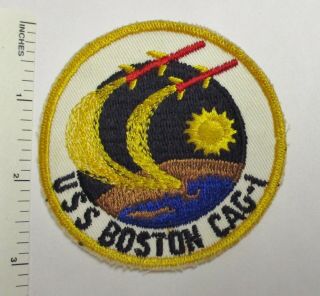 Us Navy Ship Uss Boston Cag - 1 Patch On Twill Vintage