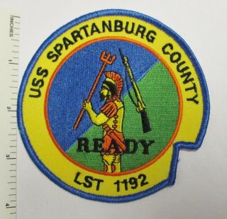 Us Navy Ship Uss Spartanburg County Lst - 1192 Patch Vintage