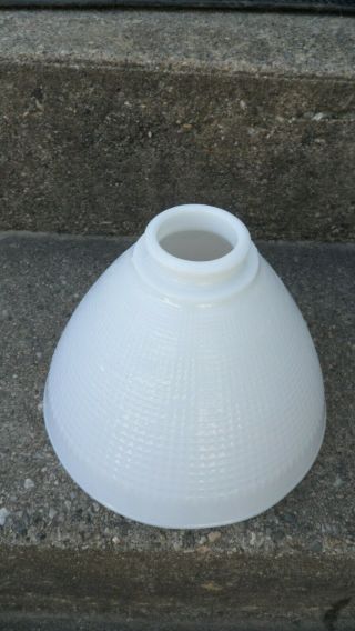 Vintage Milk Glass Globe For Torchiere Lamp - - 8 " With A 2 " Fitter - - Waffle