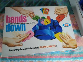 Vintage 1965 Hands Down Game By Ideal No.  2525 - 4 Game & Box