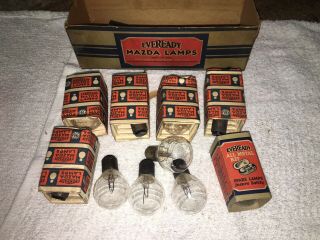 21 Count Vintage Miscellaneous Light Bulbs Branded And Boxes Etc Mancave