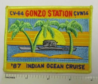 Us Navy Uss Constellation Cv - 64 / Cvw - 14 Patch 1987 Cruise Gonzo Station Vintage