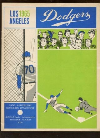 1965 Mlb Program Houston Astros At Los Angeles Dodgers Exmt