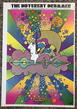 Vintage Peter Max Psychedelic Poster - Different Drummer - Crisp Vibrant Colors