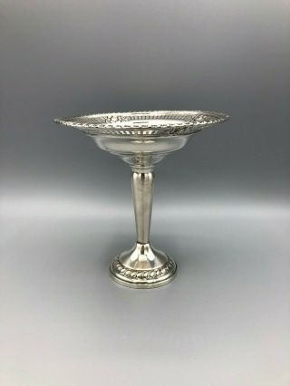 Vintage Columbia Weighted Sterling Silver Candy Dish,  5 3/4 " Tall,  5 1/2 " Dia