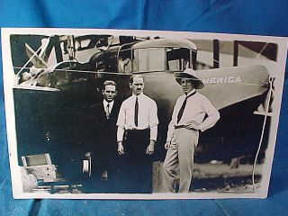 Early 20thc Aviation History Rppc W Glenn Curtiss,  W His Flying Boat - America