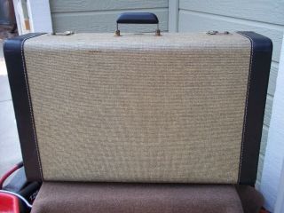 Antique Vintage Tweed Hard Shell AERO - WAY Travel Suitcase Luggage Set of 2 USA 2