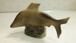 Vintage Brazil Ceramic Pottery Koi Fish Carp Figurine Statue
