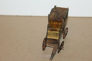 VINTAGE 1920 ' s TIN LITHOGRAPH PENNY TOY GRAND HOTEL HORSE DRAWN WAGON 3