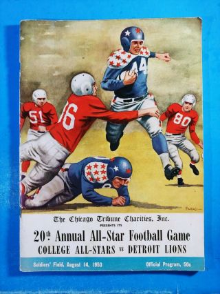 20th Annual All - Star Football Game College Vs Detroit Lions 1953 Program