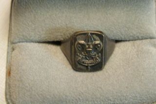 Vintage Boy Scout Ring - 1st Class - Sterling Silver - Size 9