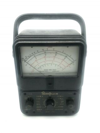 Vintage Simpson 260 Analog Vom Volt Ohm Meter Black Tester Detector With Case