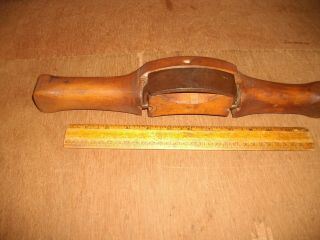 T561 Antique Big Wood Wooden Curved Spoke Shave Draw Knife 1800 