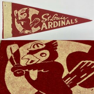 1960’s Vintage Saint St Louis Cardinals Baseball Mini Pennant Banner 3.  75x8.  75