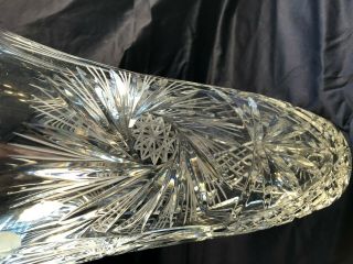 Vintage Cut Crystal Vase - Large / Heavy 12 
