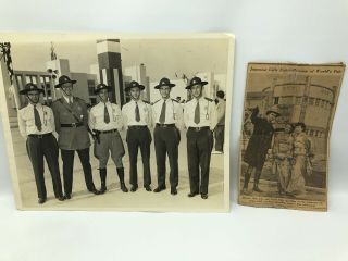 Vintage 1939 York Worlds Fair Photo Photograph Security Police Men 8 X 10