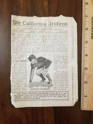 1925 University Of California Vs St.  Mary’s Football Program