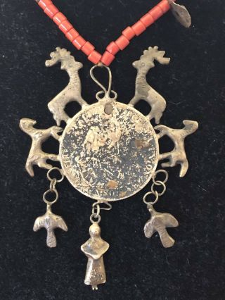 Vintage One Of A Kind? Peruvian Necklace Folk Art Silver Dollar 1888 1 Sol