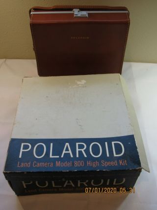 Vintage Polaroid Land Camera The 800 High Speed Kit W/ Box Case Manuals Access.