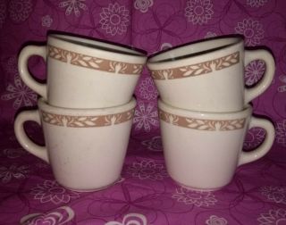 Four Vintage Homer Laughlin Best China Restaurant Ware Diner Mugs Coffee Cups