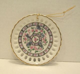 Vintage Cherry Blossom Festival Miniature Commemorative Plate Ornament