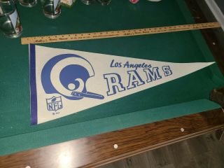 Vintage Los Angeles Rams Full Size Nfl Football Pennant Rare 1967 Single Bar