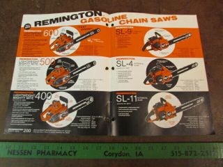Vintage Remington Chainsaw Paper Print Ad Mighty Mite 600 Sign Display Dupont