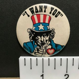 Uncle Sam,  I Want You,  2.  25 " Vintage Say It With Buttons Pin - Back Button