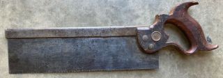 Antique Henry Disston & Sons 12 " Back Saw Cast - Steel Warranted Philad 