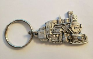 Vtg 1987 Great American Products Fine Pewter Train Locomotive Keychain Frisco