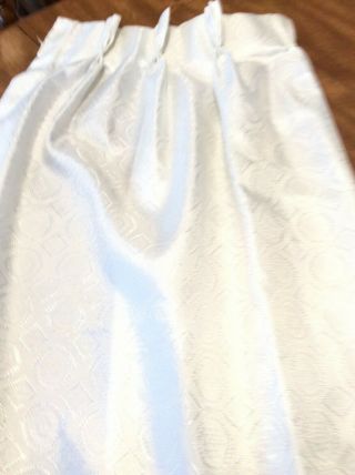 Vintage White Fiberglass Pleated Drapes Mid Century Modern