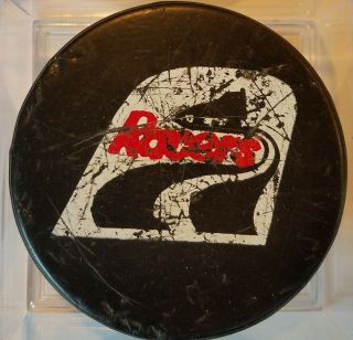 1974 - 75 Wha Indianapolis Racers Hockey Old Game Puck Stamped Made N Canada