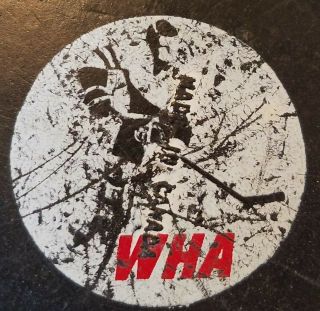 1974 - 75 WHA INDIANAPOLIS RACERS HOCKEY OLD GAME PUCK stamped MADE N CANADA 3
