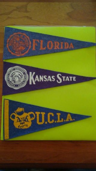 Kansas State Vintage 1950s College Felt Mini Pennant Rare