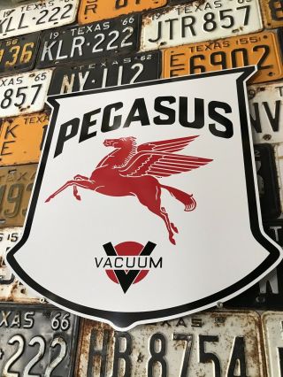 Antique Vintage Old Style Mobil Pegasus Vacuum Gas Oil Sign 3