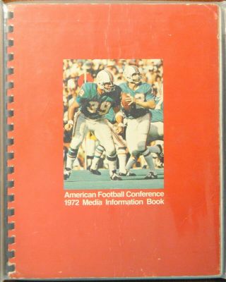 1972 American Football Conference Media Guide - Miami Larry Csonka Bob Griese