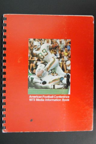 1973 American Football Conference Nfl Media Guide - Miami Dolphins Larry Csonka