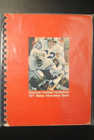 1971 American Football Conference Nfl Media Information Book - Colts Mike Curtis