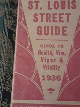 1936 St.  Louis Street Guide St.  Louis Cardinals & St.  Louis Browns Home Schedule 2